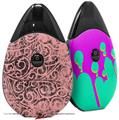Skin Decal Wrap 2 Pack compatible with Suorin Drop Folder Doodles Pink VAPE NOT INCLUDED