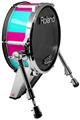 Skin Wrap works with Roland vDrum Shell KD-140 Kick Bass Drum Psycho Stripes Neon Teal and Hot Pink (DRUM NOT INCLUDED)