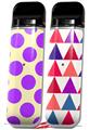 Skin Decal Wrap 2 Pack for Smok Novo v1 Kearas Polka Dots Purple On Cream VAPE NOT INCLUDED