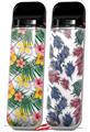 Skin Decal Wrap 2 Pack for Smok Novo v1 Beach Flowers 02 White VAPE NOT INCLUDED