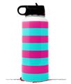 Skin Wrap Decal compatible with Hydro Flask Wide Mouth Bottle 32oz Psycho Stripes Neon Teal and Hot Pink (BOTTLE NOT INCLUDED)
