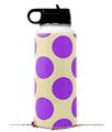 Skin Wrap Decal compatible with Hydro Flask Wide Mouth Bottle 32oz Kearas Polka Dots Purple On Cream (BOTTLE NOT INCLUDED)