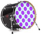 Vinyl Decal Skin Wrap for 22" Bass Kick Drum Head Kearas Polka Dots Purple And Blue - DRUM HEAD NOT INCLUDED