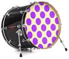 Vinyl Decal Skin Wrap for 22" Bass Kick Drum Head Kearas Polka Dots Purple On Cream - DRUM HEAD NOT INCLUDED