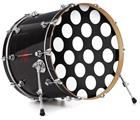 Vinyl Decal Skin Wrap for 22" Bass Kick Drum Head Kearas Polka Dots White On Black - DRUM HEAD NOT INCLUDED