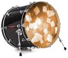 Vinyl Decal Skin Wrap for 22" Bass Kick Drum Head Bokeh Squared Orange - DRUM HEAD NOT INCLUDED
