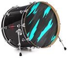 Vinyl Decal Skin Wrap for 22" Bass Kick Drum Head Jagged Camo Neon Teal - DRUM HEAD NOT INCLUDED