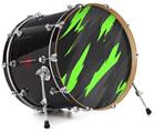 Vinyl Decal Skin Wrap for 22" Bass Kick Drum Head Jagged Camo Neon Green - DRUM HEAD NOT INCLUDED