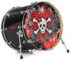 Vinyl Decal Skin Wrap for 22" Bass Kick Drum Head Emo Skull Bones - DRUM HEAD NOT INCLUDED