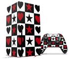 WraptorSkinz Skin Wrap compatible with the 2020 XBOX Series X Console and Controller Hearts and Stars Red (XBOX NOT INCLUDED)