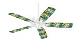 Beach Flowers 02 Seafoam Green - Ceiling Fan Skin Kit fits most 42 inch fans (FAN and BLADES SOLD SEPARATELY)