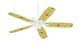 Beach Flowers Sage Green - Ceiling Fan Skin Kit fits most 42 inch fans (FAN and BLADES SOLD SEPARATELY)
