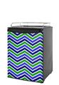 Kegerator Skin - Zig Zag Blue Green (fits medium sized dorm fridge and kegerators)