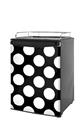 Kegerator Skin - Kearas Polka Dots White On Black (fits medium sized dorm fridge and kegerators)