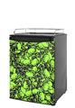 Kegerator Skin - Scattered Skulls Neon Green (fits medium sized dorm fridge and kegerators)