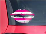 Lips Decal 9x5.5 Kearas Psycho Stripes Hot Pink and White