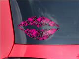 Lips Decal 9x5.5 Scattered Skulls Hot Pink