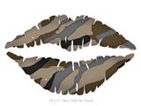 Camouflage Brown - Kissing Lips Fabric Wall Skin Decal measures 24x15 inches