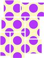 Kearas Polka Dots Purple On Cream - 7 Piece Fabric Peel and Stick Wall Skin Art (50x38 inches)