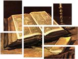 Vincent Van Gogh Still Life With Bible - 7 Piece Fabric Peel and Stick Wall Skin Art (50x38 inches)