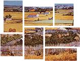 Vincent Van Gogh The Harvest - 7 Piece Fabric Peel and Stick Wall Skin Art (50x38 inches)