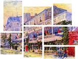Vincent Van Gogh The Restaurant De La Siren In Asni�res - 7 Piece Fabric Peel and Stick Wall Skin Art (50x38 inches)