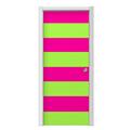 Psycho Stripes Neon Green and Hot Pink Door Skin (fits doors up to 34x84 inches)