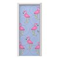 Flamingos on Blue Door Skin (fits doors up to 34x84 inches)