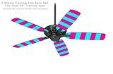 Psycho Stripes Neon Teal and Hot Pink - Ceiling Fan Skin Kit fits most 52 inch fans (FAN and BLADES SOLD SEPARATELY)