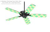 Kearas Polka Dots Green On Cream - Ceiling Fan Skin Kit fits most 52 inch fans (FAN and BLADES SOLD SEPARATELY)