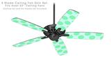 Kearas Polka Dots Green On Green - Ceiling Fan Skin Kit fits most 52 inch fans (FAN and BLADES SOLD SEPARATELY)