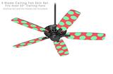 Kearas Polka Dots Green On Salmon - Ceiling Fan Skin Kit fits most 52 inch fans (FAN and BLADES SOLD SEPARATELY)