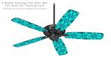 Skull Patch Pattern Blue - Ceiling Fan Skin Kit fits most 52 inch fans (FAN and BLADES SOLD SEPARATELY)