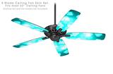 Bokeh Squared Neon Teal - Ceiling Fan Skin Kit fits most 52 inch fans (FAN and BLADES SOLD SEPARATELY)