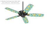 Lemon Leaves Light Blue - Ceiling Fan Skin Kit fits most 52 inch fans (FAN and BLADES SOLD SEPARATELY)