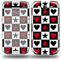 Hearts and Stars Red - Decal Style Skin (fits Samsung Galaxy S III S3)