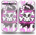 Cartoon Skull Pink - Decal Style Skin (fits Samsung Galaxy S III S3)