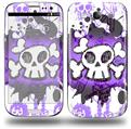 Cartoon Skull Purple - Decal Style Skin (fits Samsung Galaxy S III S3)