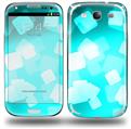 Bokeh Squared Neon Teal - Decal Style Skin (fits Samsung Galaxy S III S3)