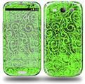 Folder Doodles Neon Green - Decal Style Skin (fits Samsung Galaxy S III S3)