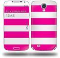 Psycho Stripes Hot Pink and White - Decal Style Skin (fits Samsung Galaxy S IV S4)