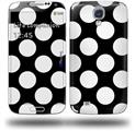 Kearas Polka Dots White On Black - Decal Style Skin (fits Samsung Galaxy S IV S4)