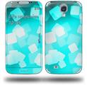 Bokeh Squared Neon Teal - Decal Style Skin (fits Samsung Galaxy S IV S4)