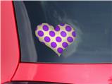 Kearas Polka Dots Purple On Cream - I Heart Love Car Window Decal 6.5 x 5.5 inches